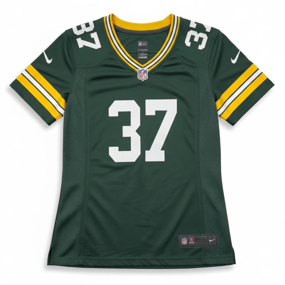 NIKE Women's NFL GREEN BAY PACKERS "Shields 37" Jersey GREEN YELLOW Size MEDIUM